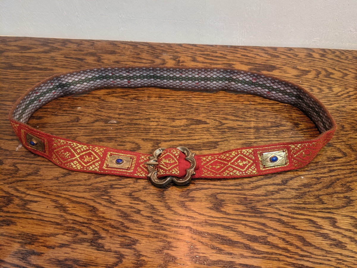 Belt, Tablet woven 1 with plaques